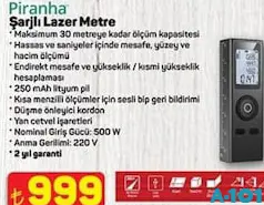 PİRANHA ŞARJLI LAZER METRE PİRANHA ŞARJLI LAZER METRE